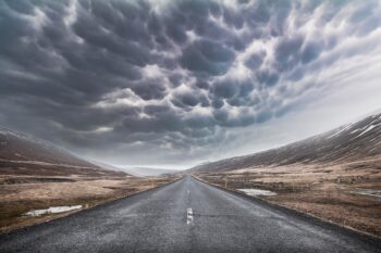 landscape, highway, storm